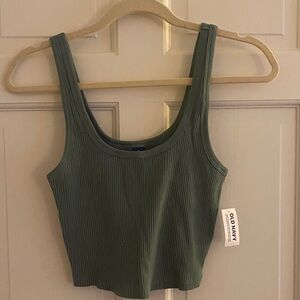 Old Navy Women's Olive Ribbed Crop Top